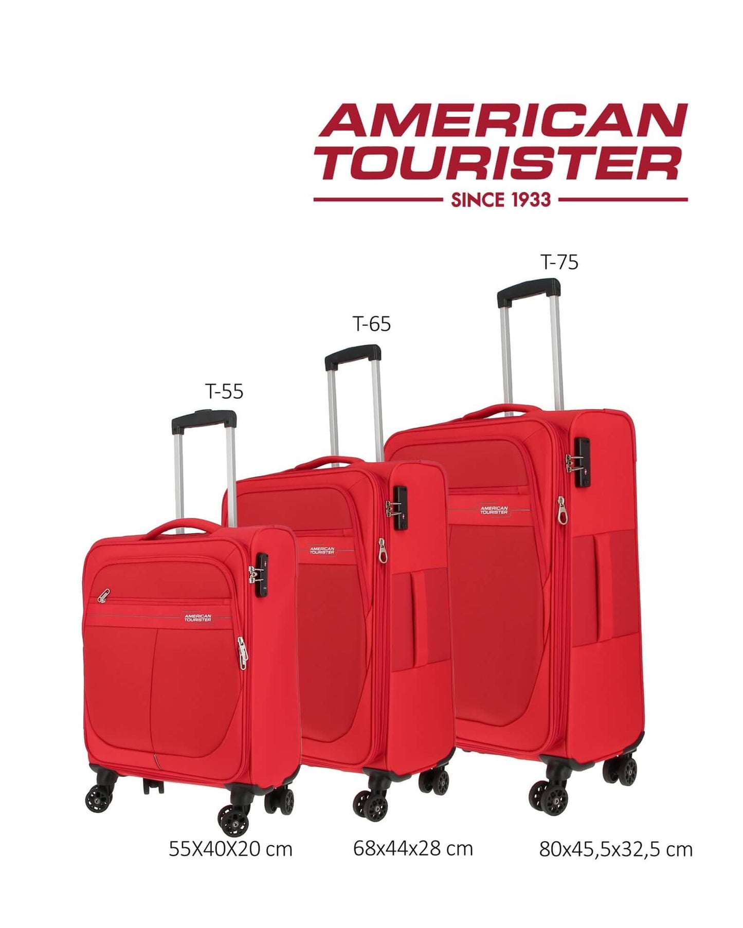 American Tourister Deep Dive - Set of 3 Expandable Red - Bag X