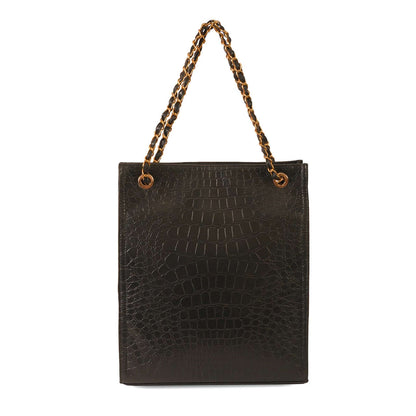 Long Crocodile Black women's tote bag in black by Bag X