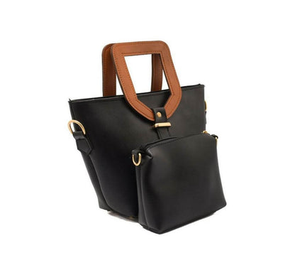 Voyage Black / Brown women's shoulder bag in black by Bag X