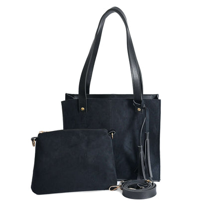 Suede Black Bag women's shoulder bag in black by Bag X