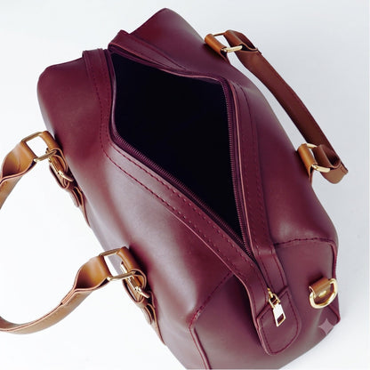 Twin Maroon women's shoulder bag in maroon by Bag X